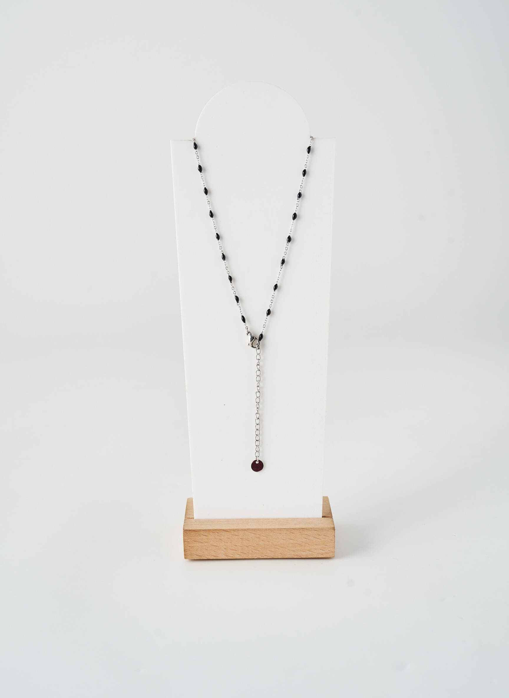 Collier matériaux plaqué argent noir ROBBEZ MASSON femme
