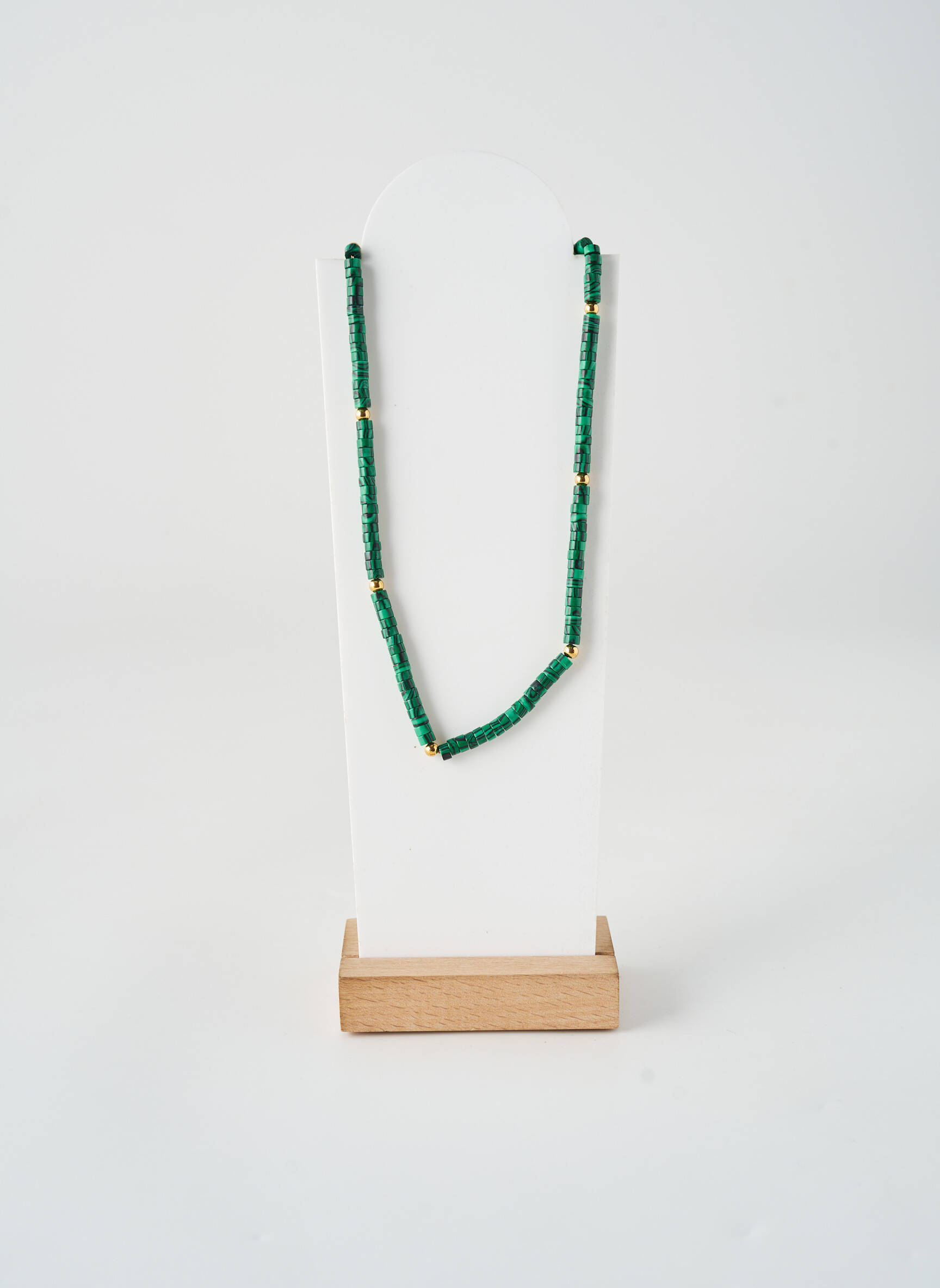 Collier ornement perles vert ROBBEZ MASSON femme