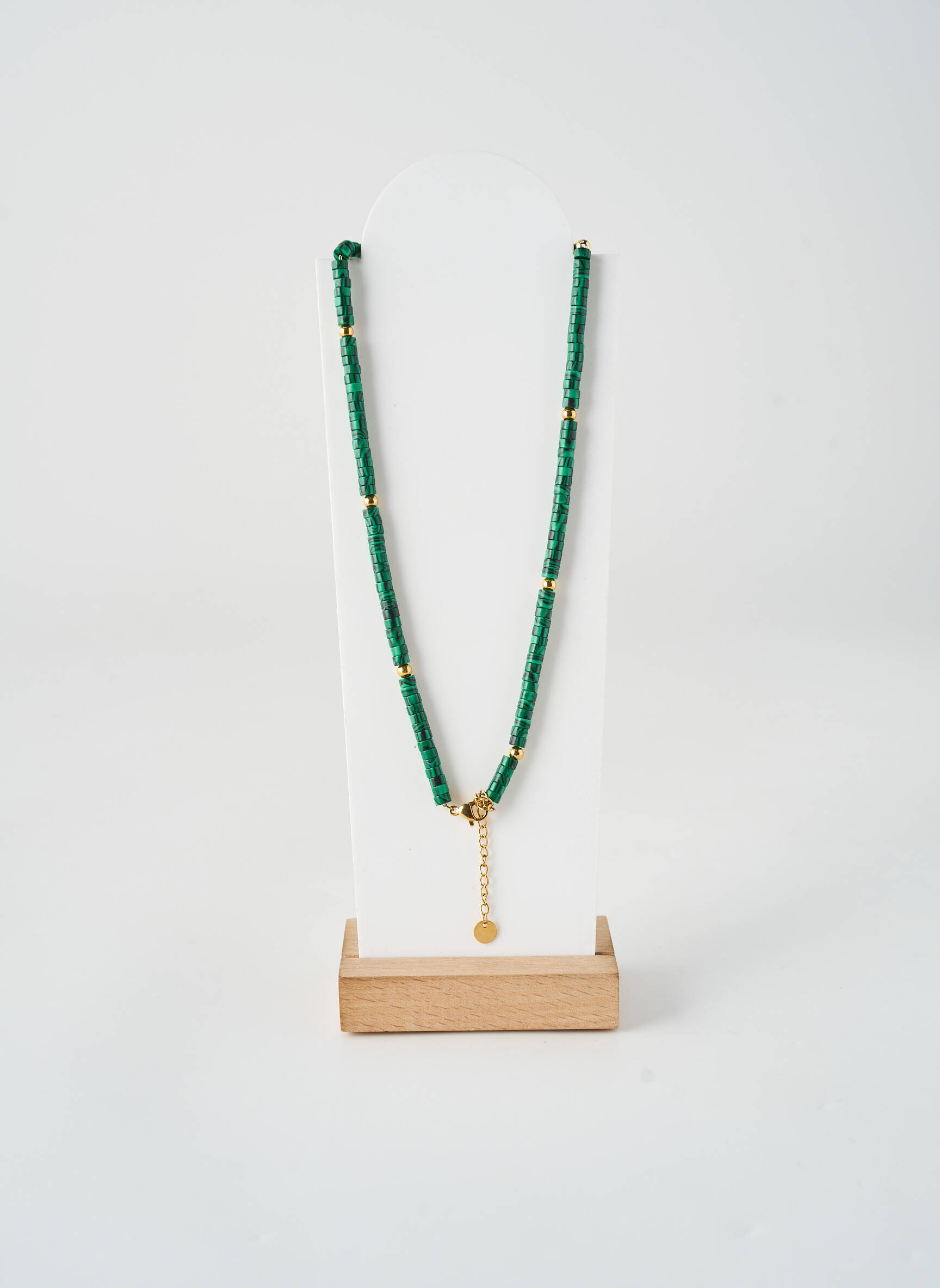 Collier ornement perles vert ROBBEZ MASSON femme