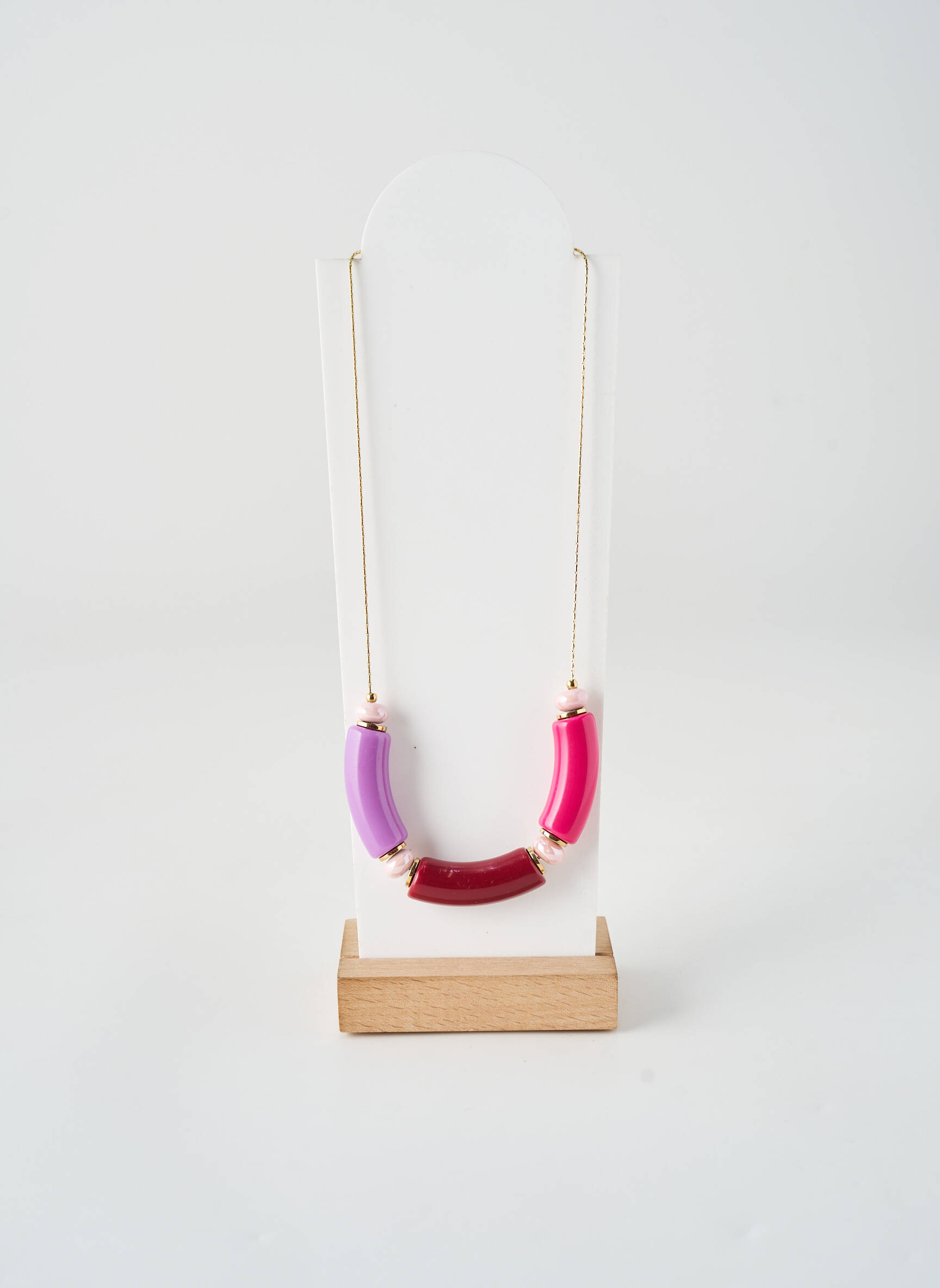 Collier ornement perles violet IKITA femme