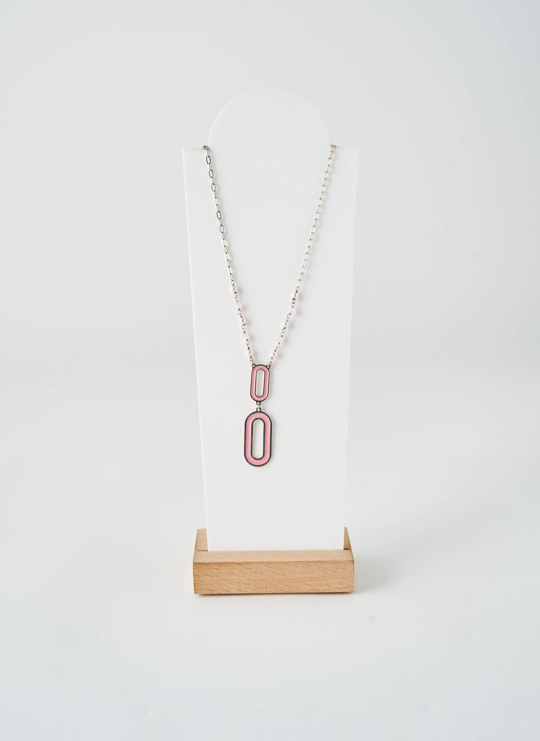 Collier matériaux argent rose BOHM femme