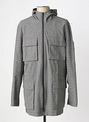 Imperméable coupe droite a capuche gris CC COLLECTION homme