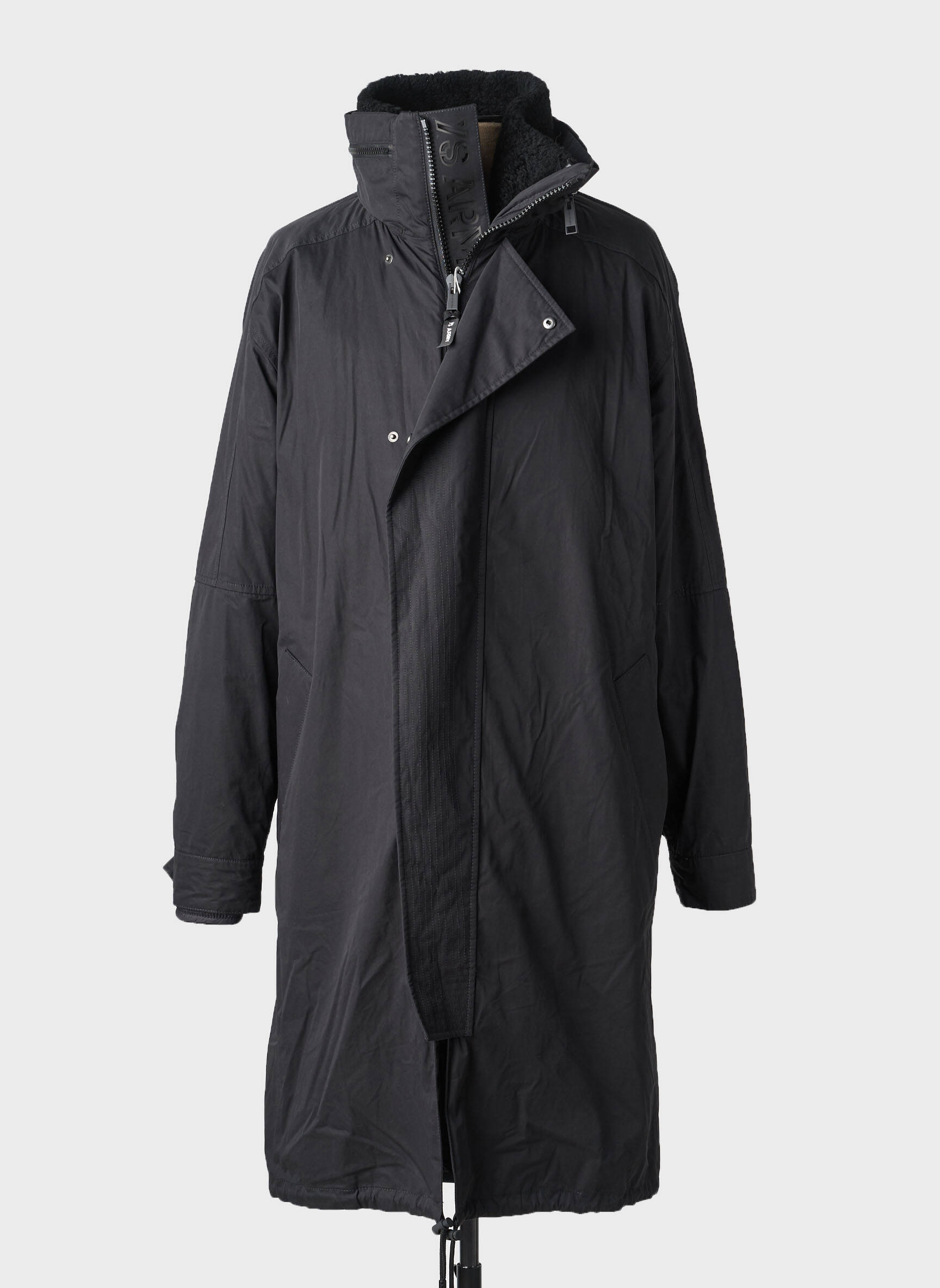 Imperméable coupe droite sans capuche noir YVES SALOMON homme