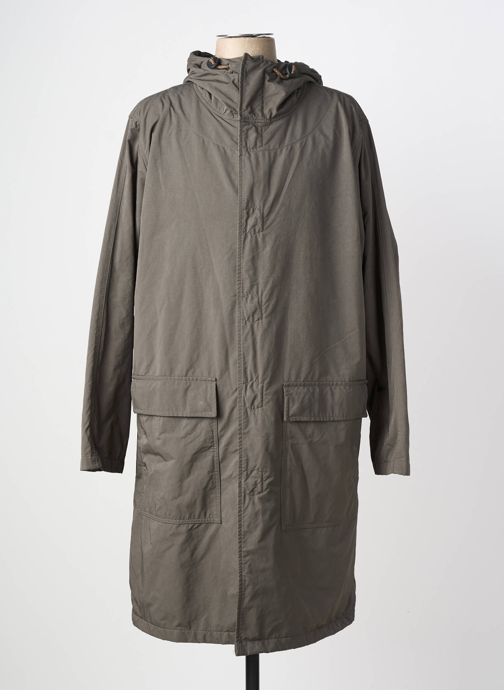 Imperméable finition intérieure doublée a capuche vert ASPESI homme