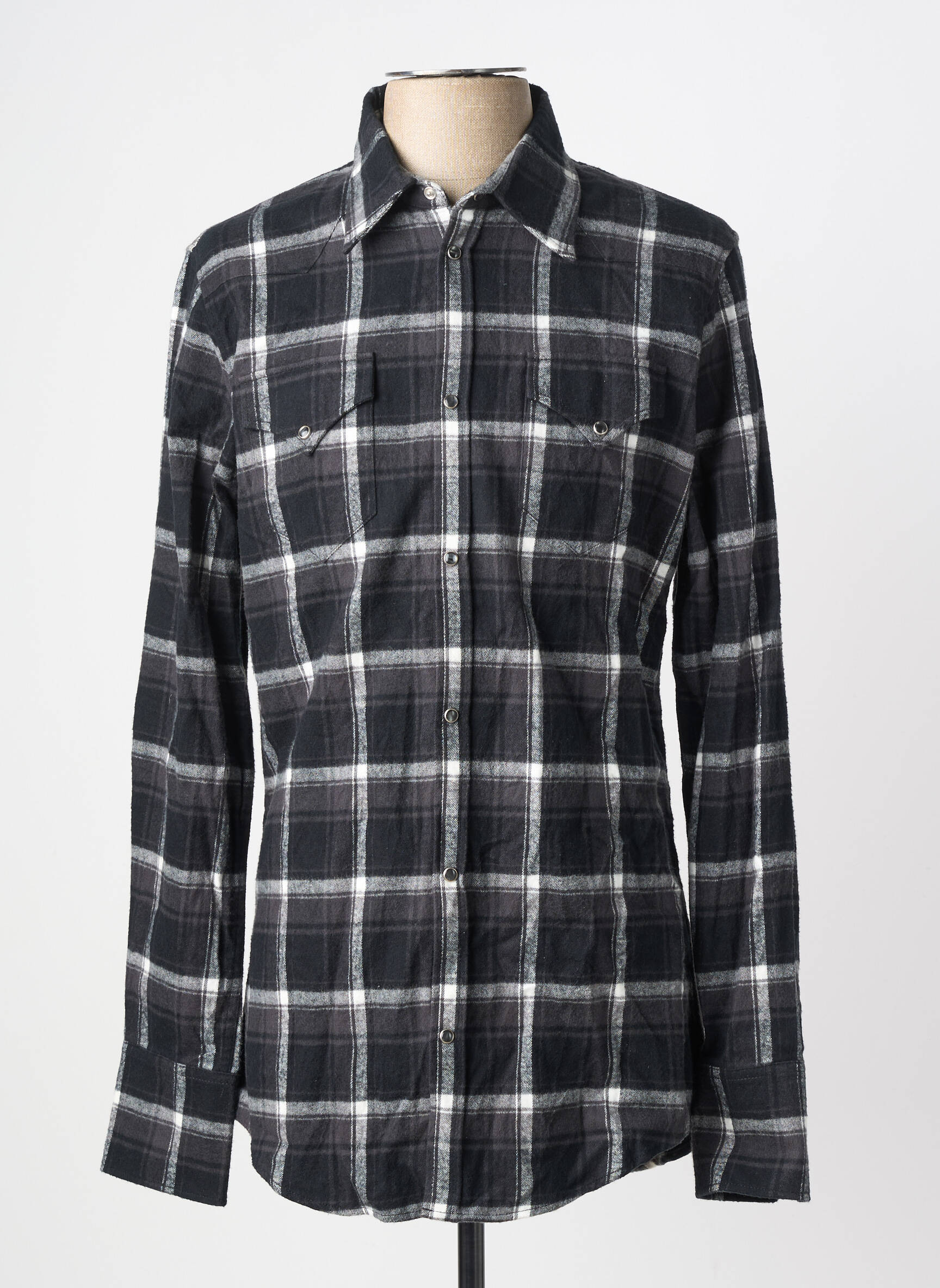 Chemise manches longues poches noir DSQUARED2 homme