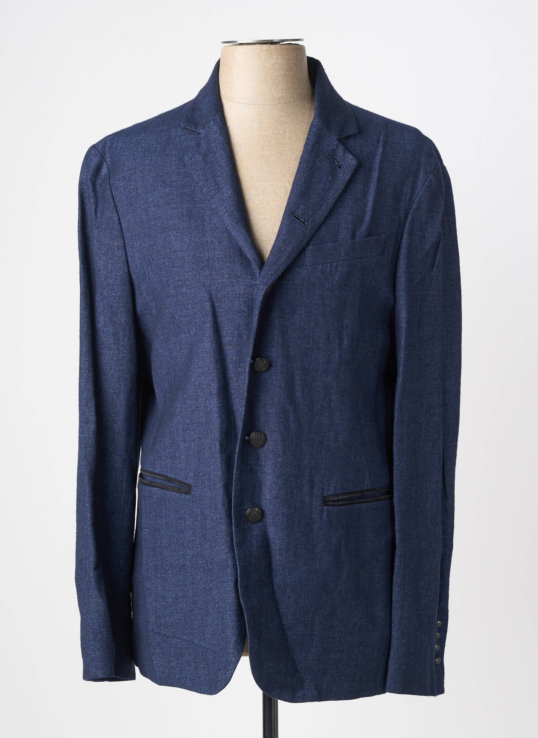 Blazer tissage chiné bleu JOHN VARVATOS homme