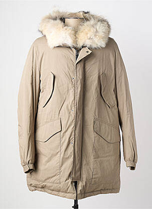 Doudoune manches longues a capuche beige YVES SALOMON homme