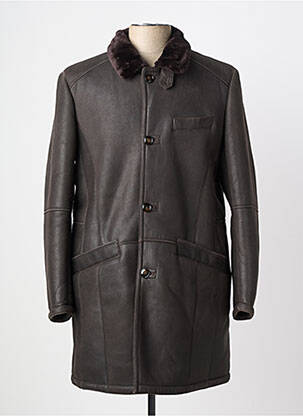 Manteau long fermeture boutonnée sur le devant sans capuche marron MARINI SILVANO homme