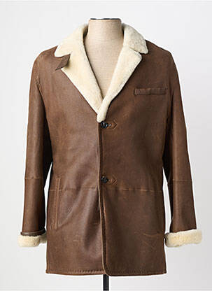 Manteau long fermeture boutonnée sur le devant sans capuche marron MARINI SILVANO homme