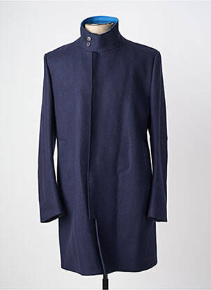 Manteau long fermeture boutonnée sur le devant sans capuche bleu KENZO homme