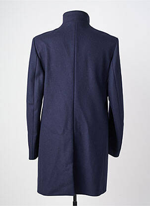 Manteau long fermeture boutonnée sur le devant sans capuche bleu KENZO homme