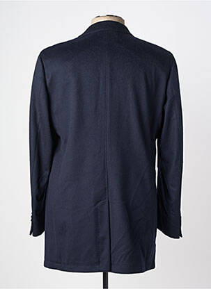 Manteau long epaulette sans capuche bleu LEBOLE homme
