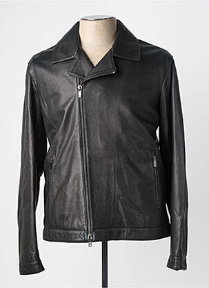 Veste en cuir poches noir Z ZEGNA homme