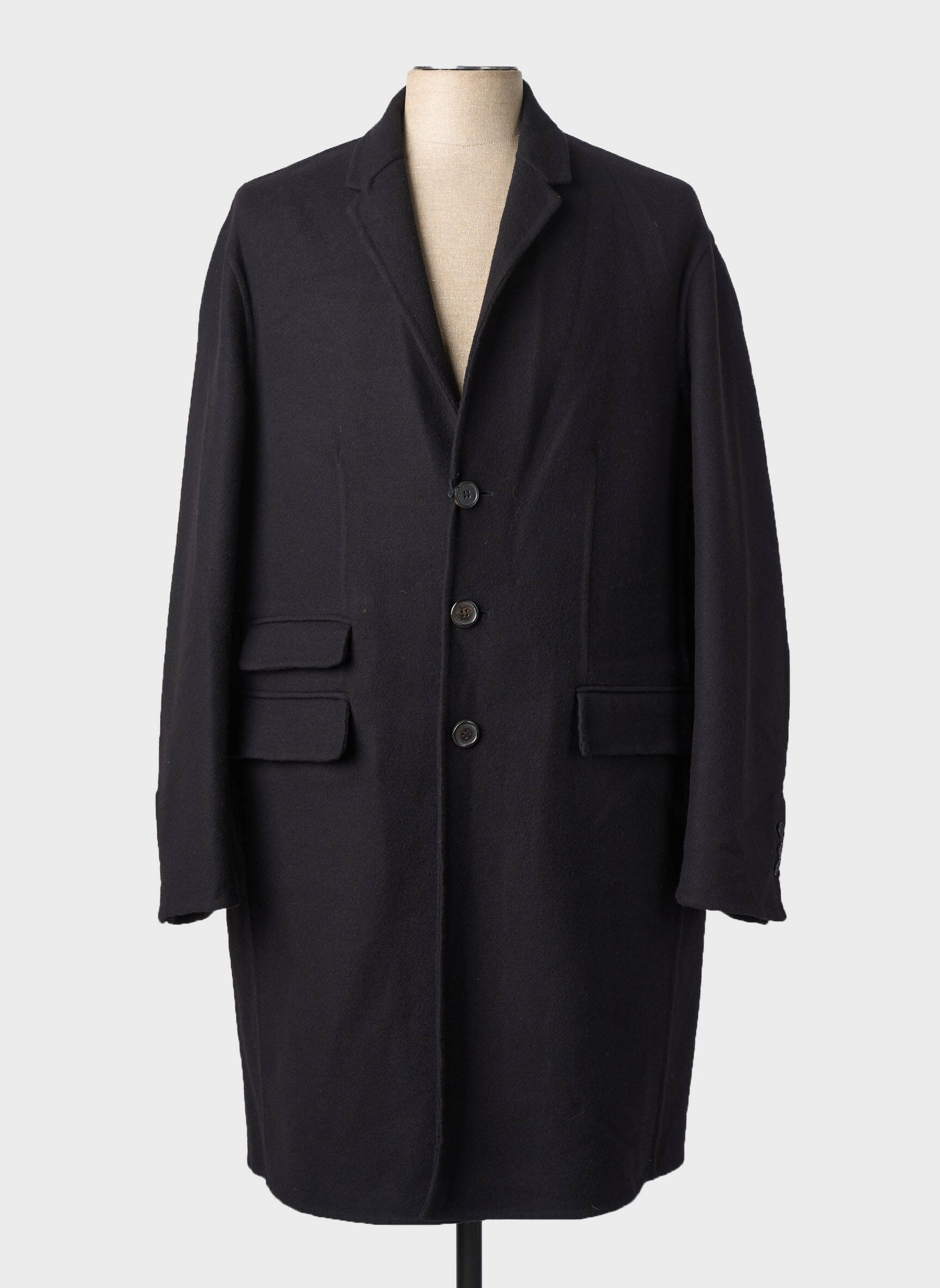 Manteau long fermeture boutonnée sur le devant sans capuche noir NEIL BARRETT homme
