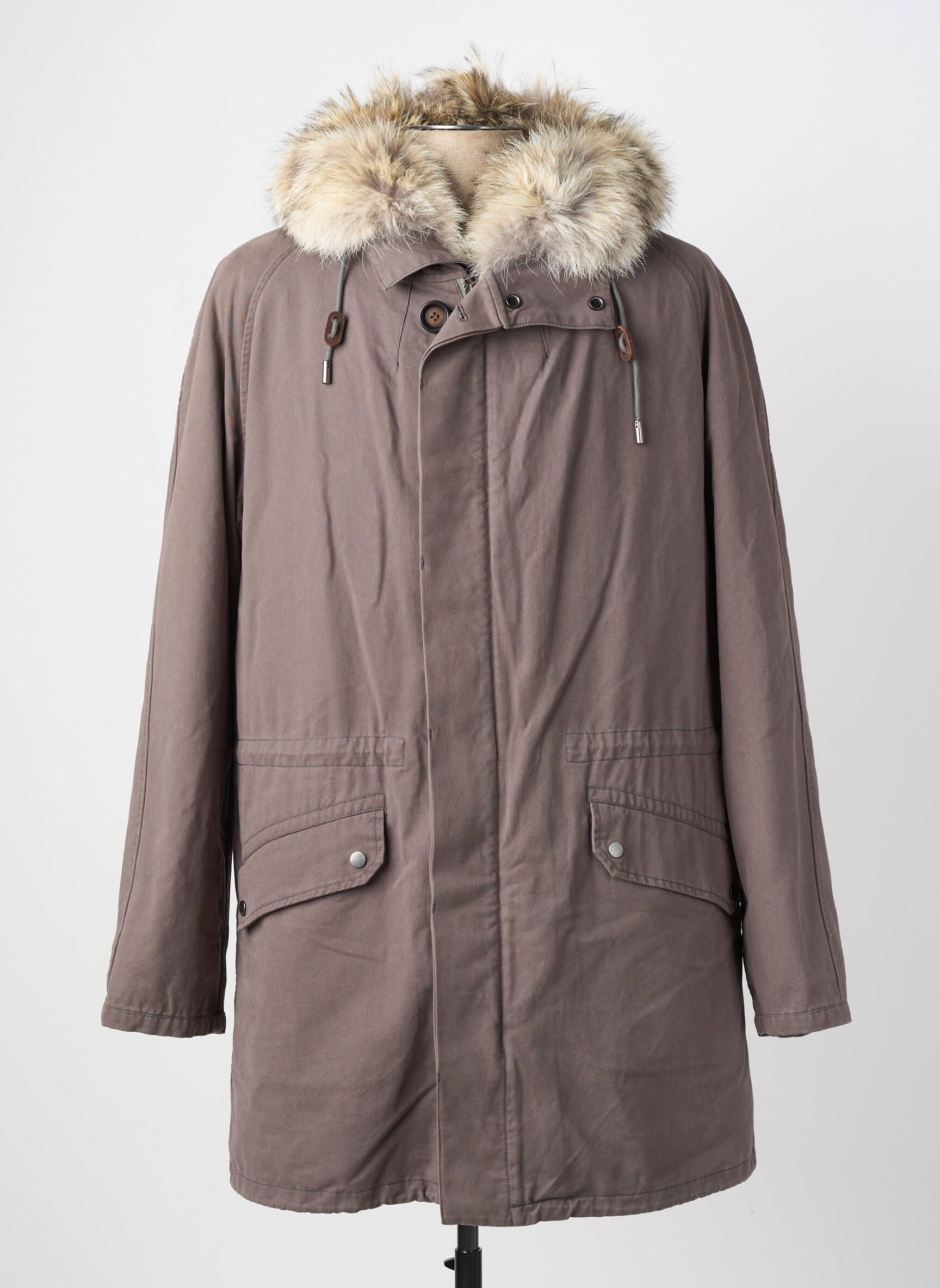 Parka manches longues sans capuche gris YVES SALOMON homme