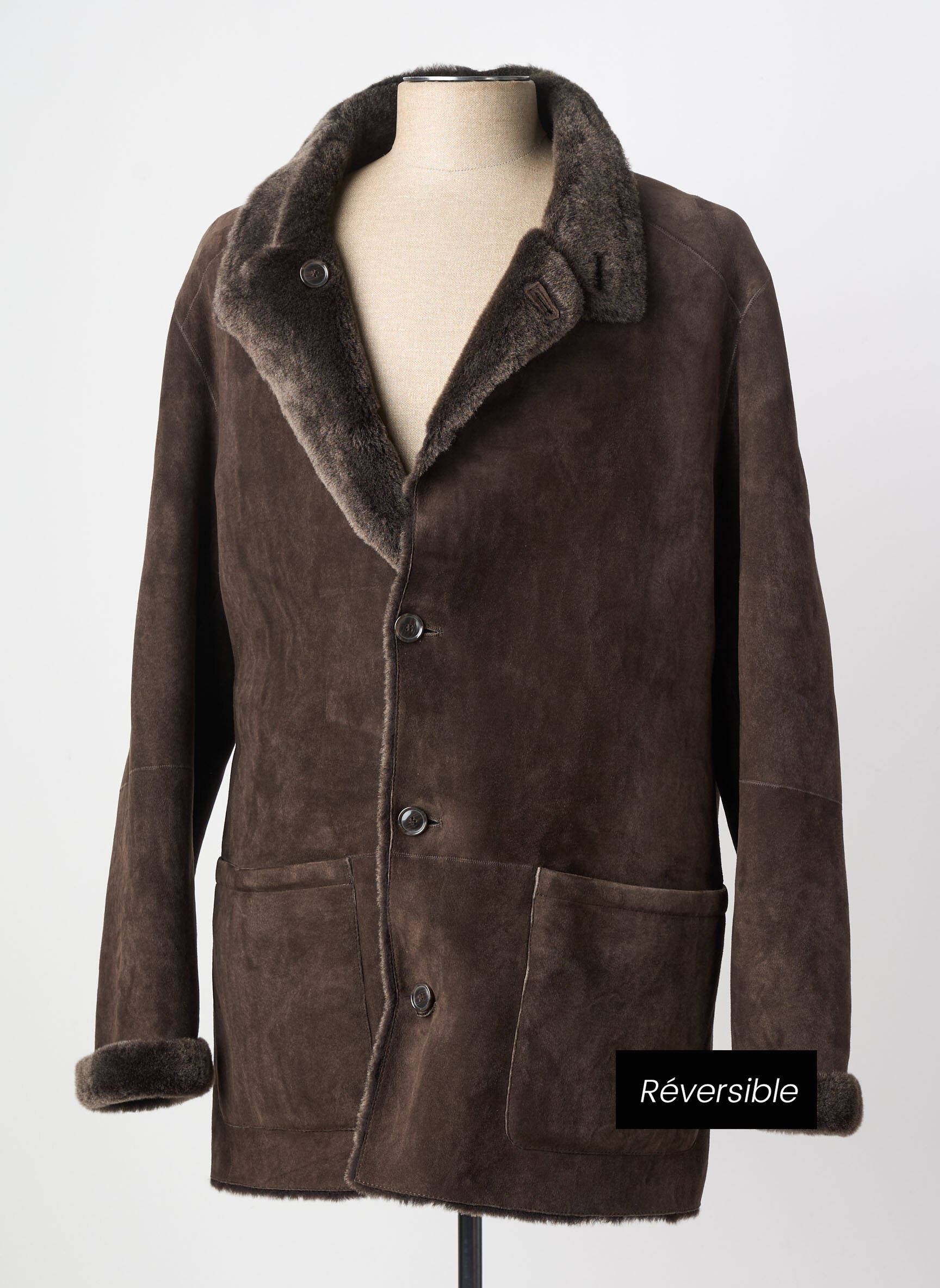 Manteau court poches sans capuche marron MARINI SILVANO homme