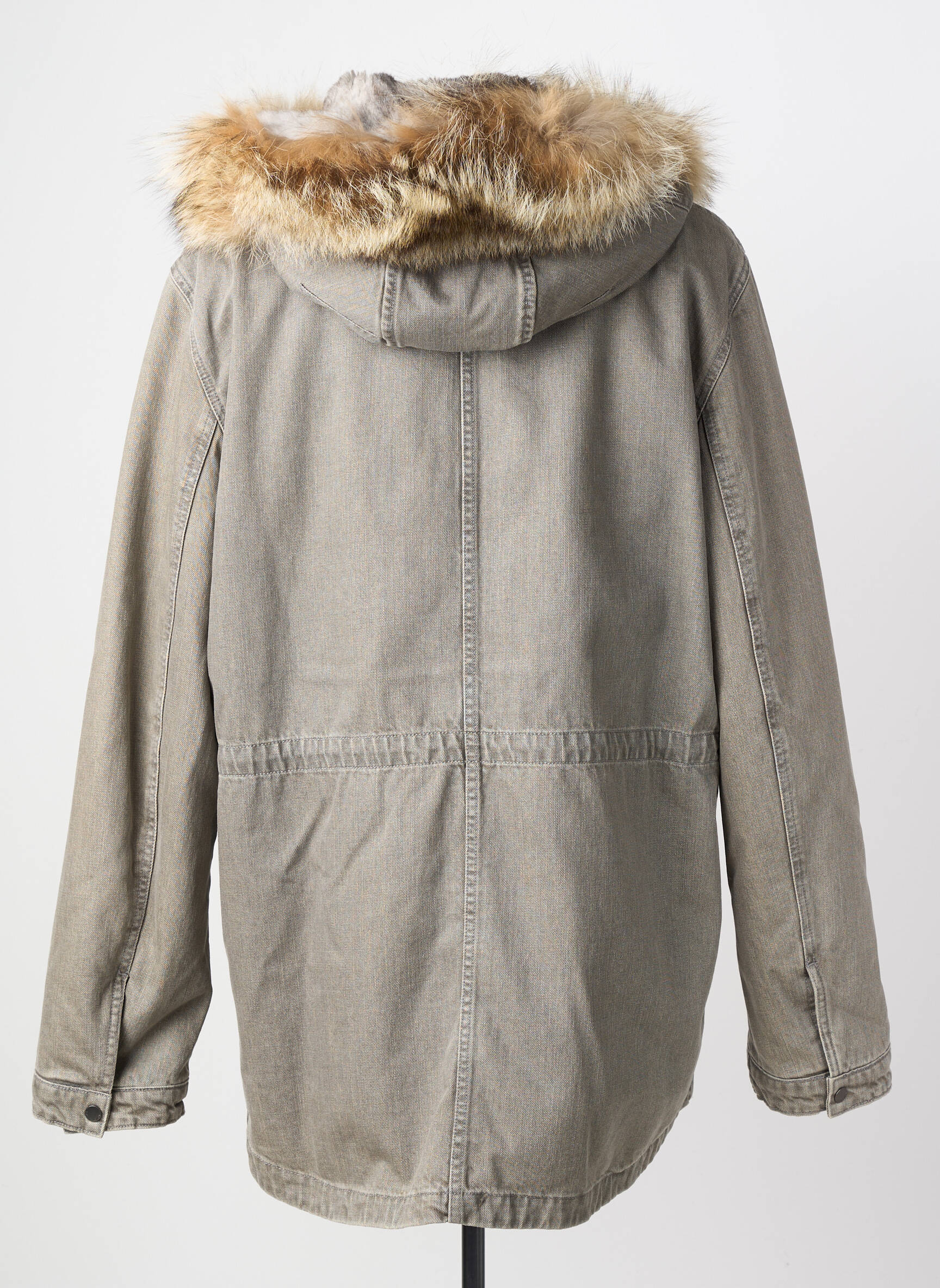Parka manches longues a capuche gris YVES SALOMON homme