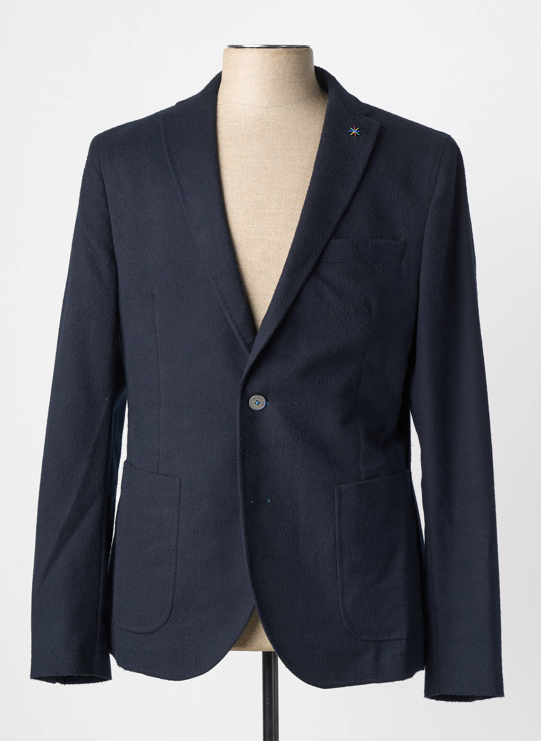 Blazer finition intérieure doublure imprimée bleu MANUEL RITZ homme