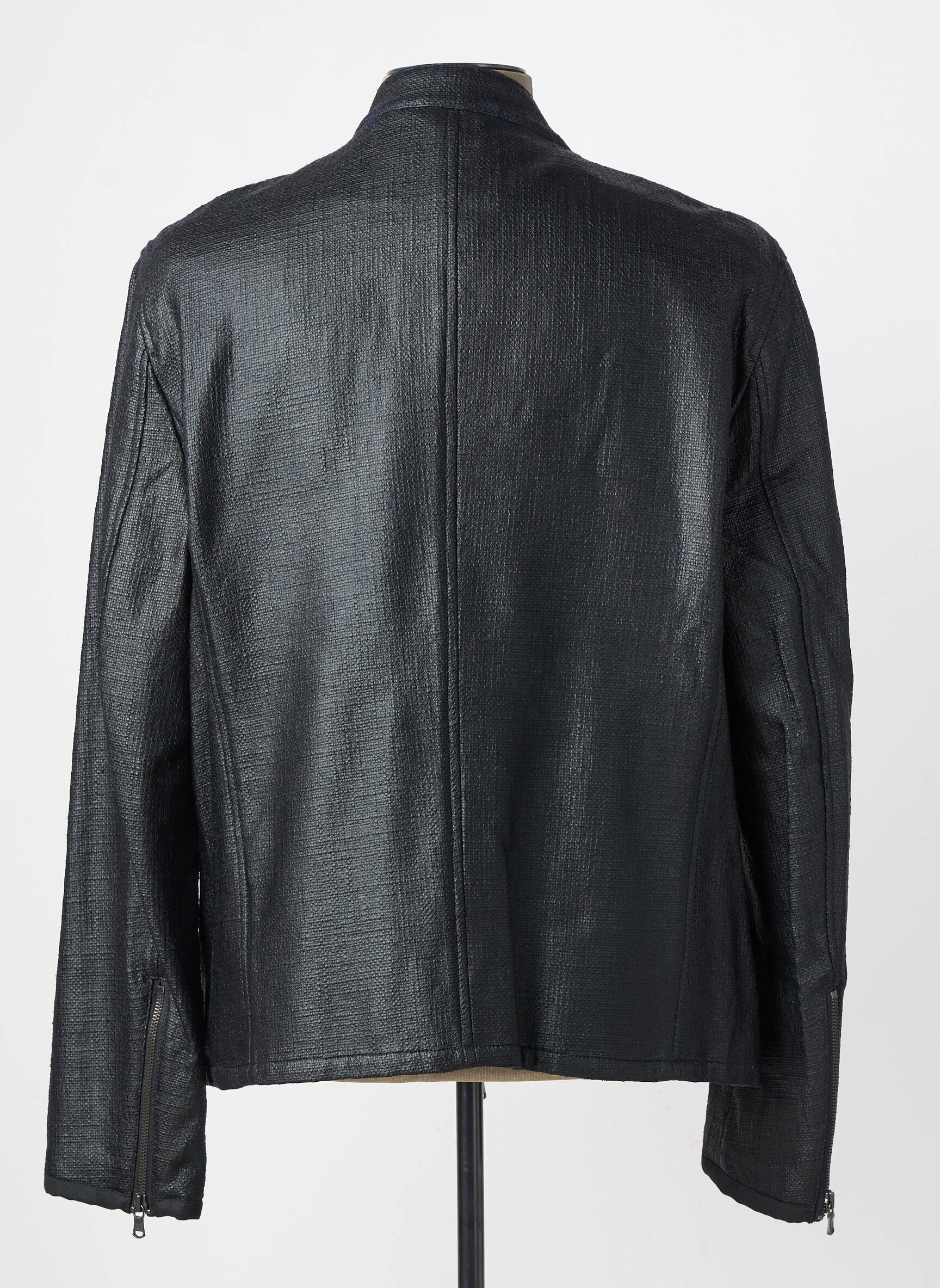 Veste simili cuir effet matière satinée noir JOHN VARVATOS homme
