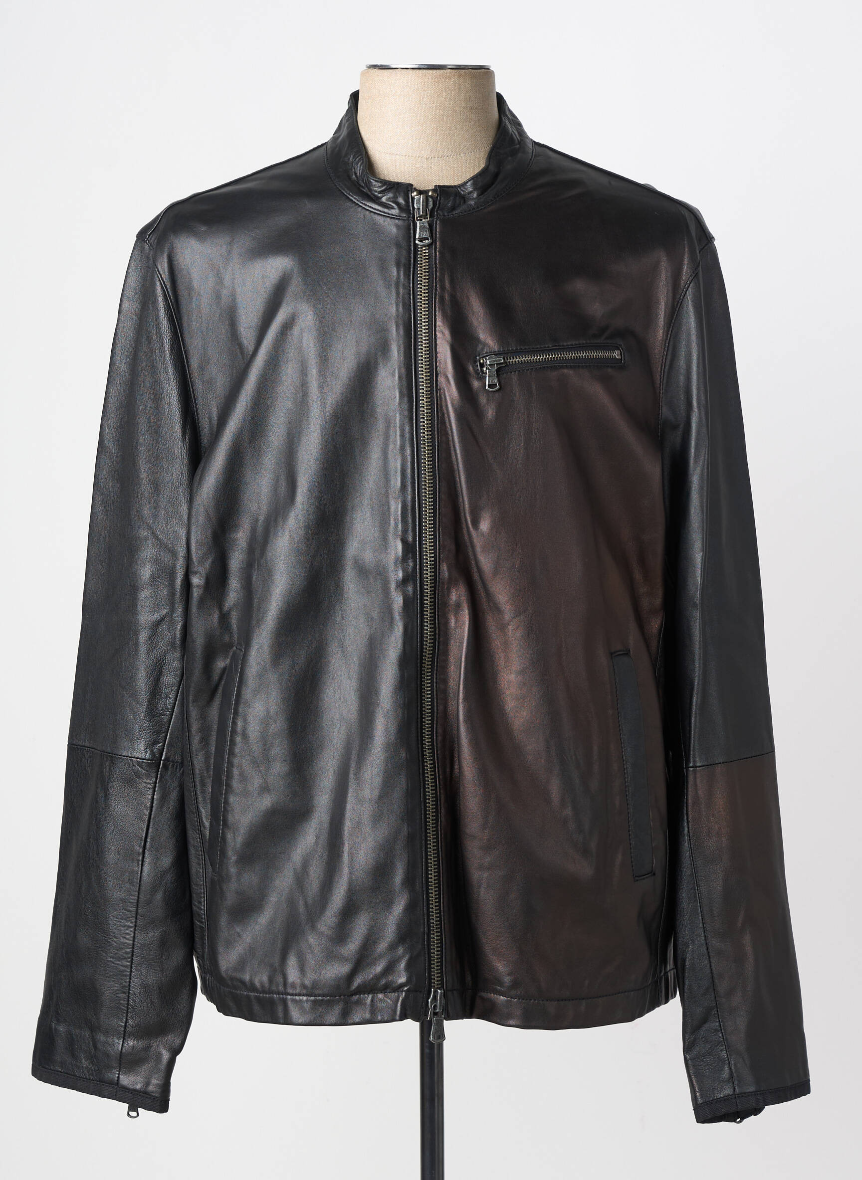 Veste en cuir poches noir JOHN VARVATOS homme