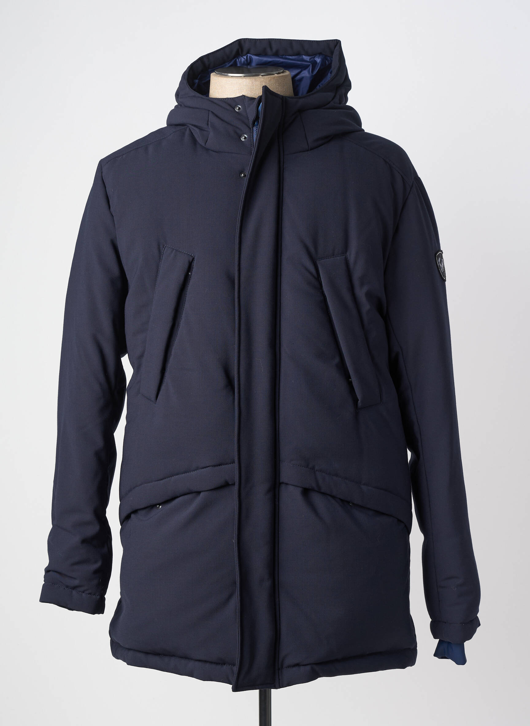 Doudoune manches longues a capuche bleu ROSSIGNOL homme