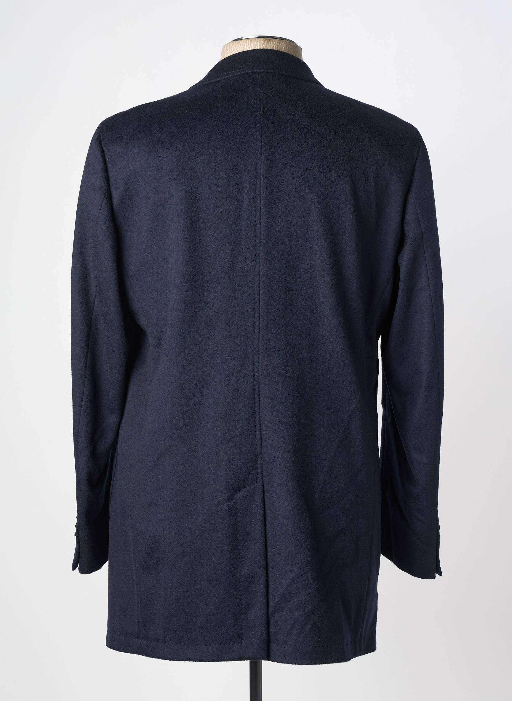 Manteau long epaulette sans capuche bleu LEBOLE homme