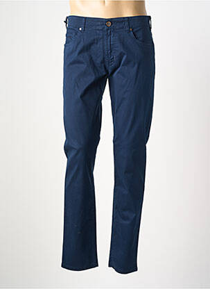 Pantalon slim fermeture zippée sous rabat boutonné bleu MMX homme