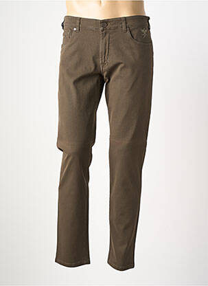 Pantalon slim fermeture zippée sous rabat boutonné marron MMX homme