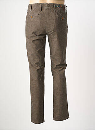 Pantalon slim fermeture zippée sous rabat boutonné taille normale marron MMX homme