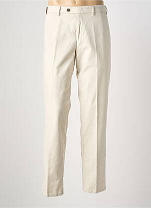 Pantalon slim fermeture zippée sous rabat boutonné beige MMX homme