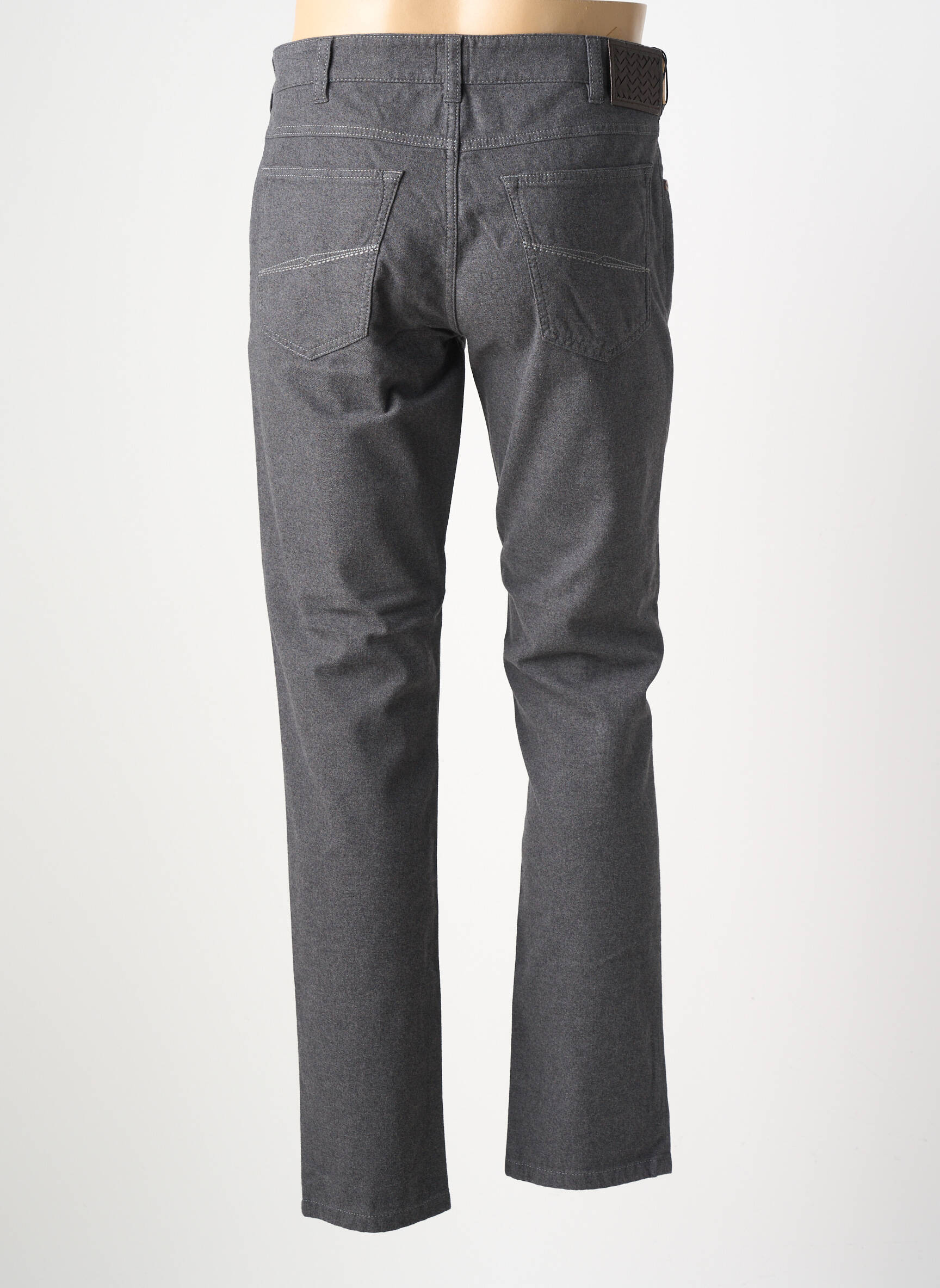 Pantalon slim fermeture zippée sous rabat boutonné gris MMX homme
