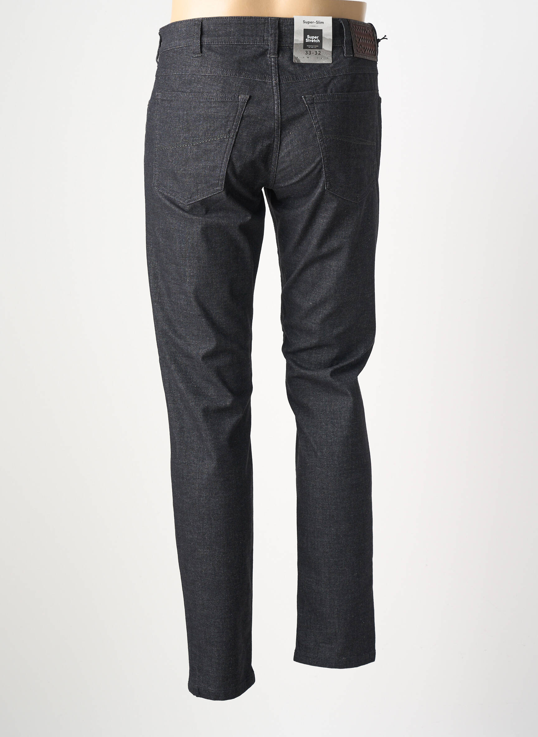 Pantalon slim fermeture zippée sous rabat boutonné gris MMX homme