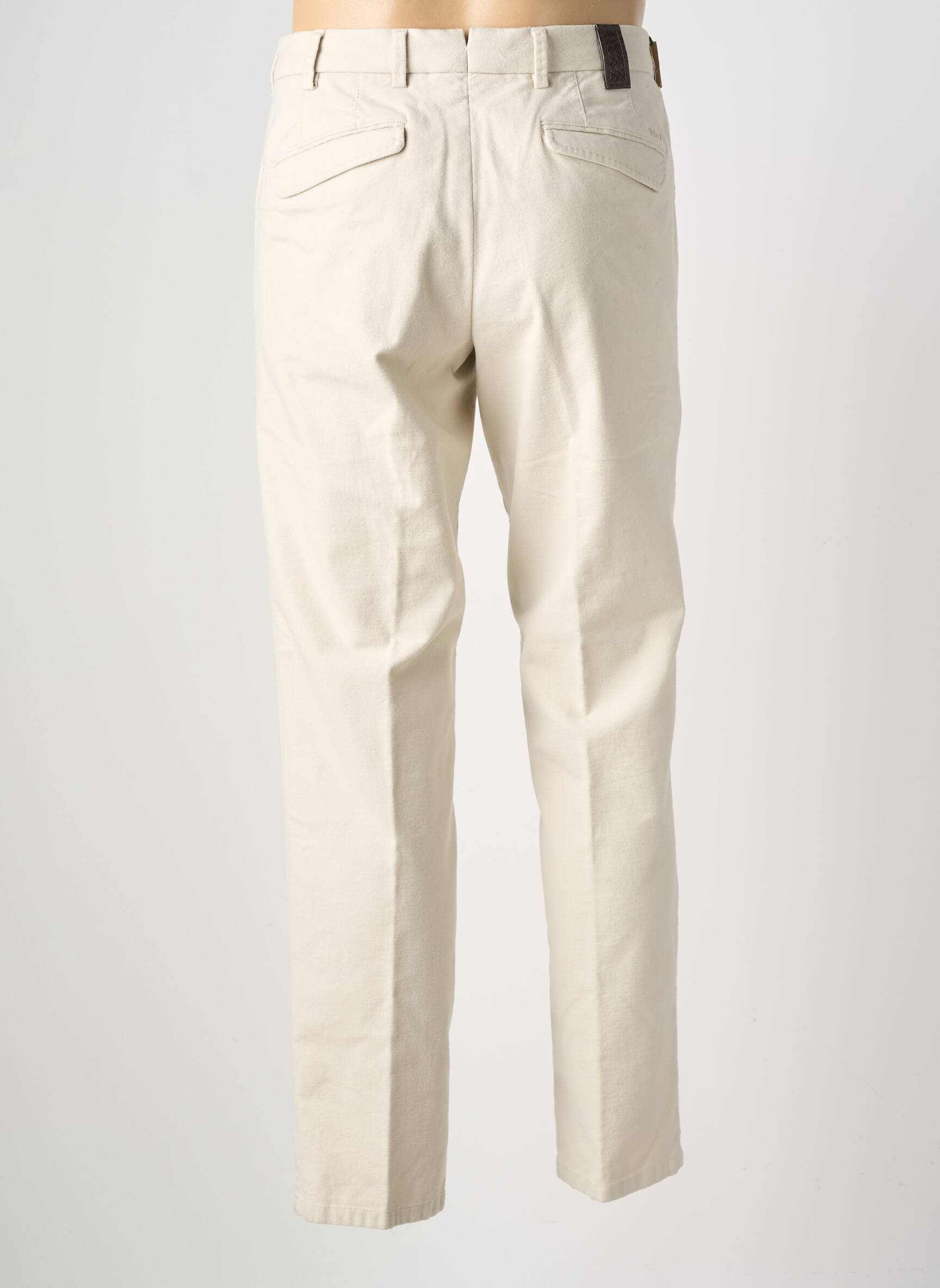 Pantalon slim fermeture zippée sous rabat boutonné beige MMX homme