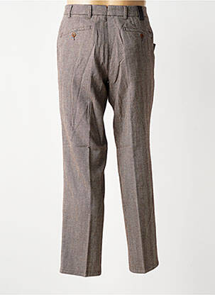 Pantalon droit fermeture zippée sous rabat avec crochet taille normale marron MMX homme