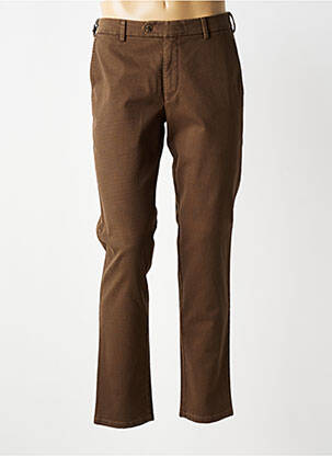 Pantalon chino tissage chiné taille normale marron MMX homme