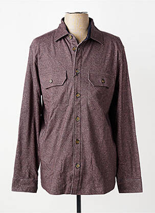 Chemise manches longues coupe cintrée marron DESOTO homme