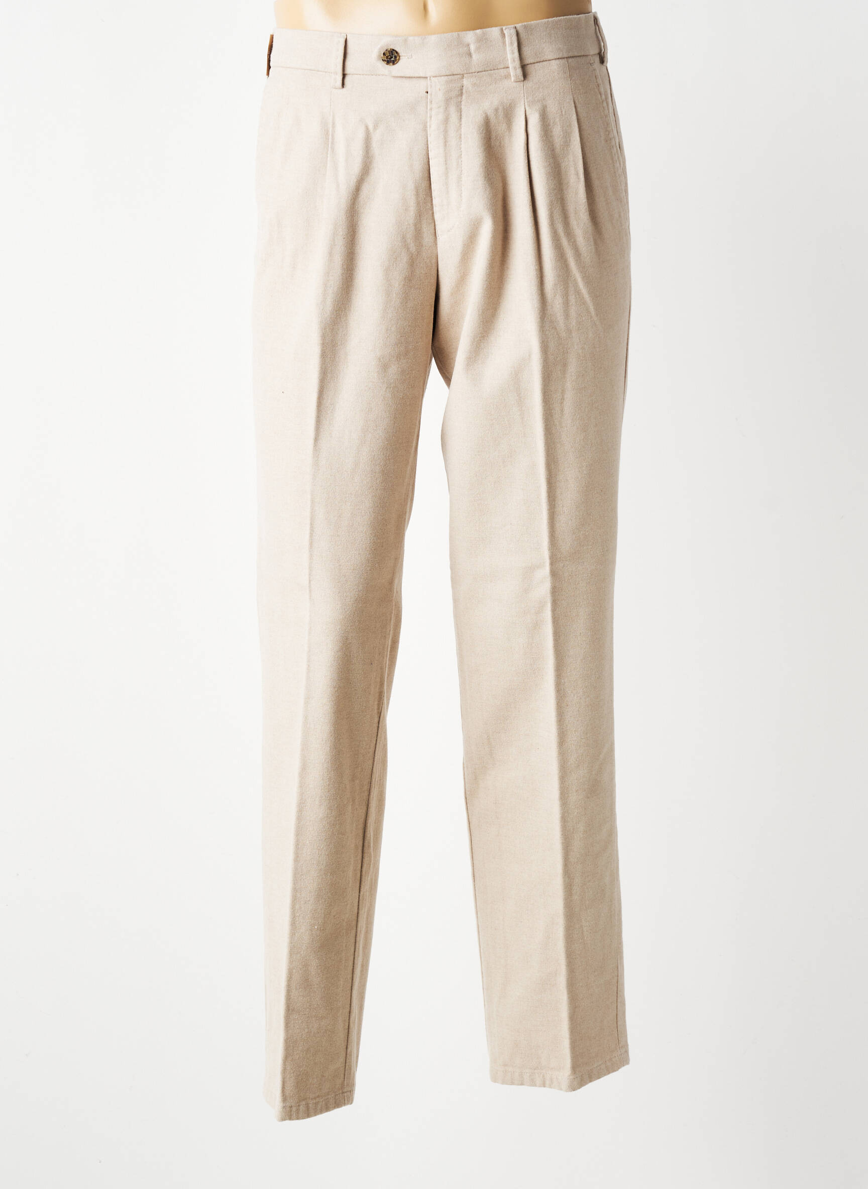 Pantalon chino tissage chiné taille normale beige MMX homme