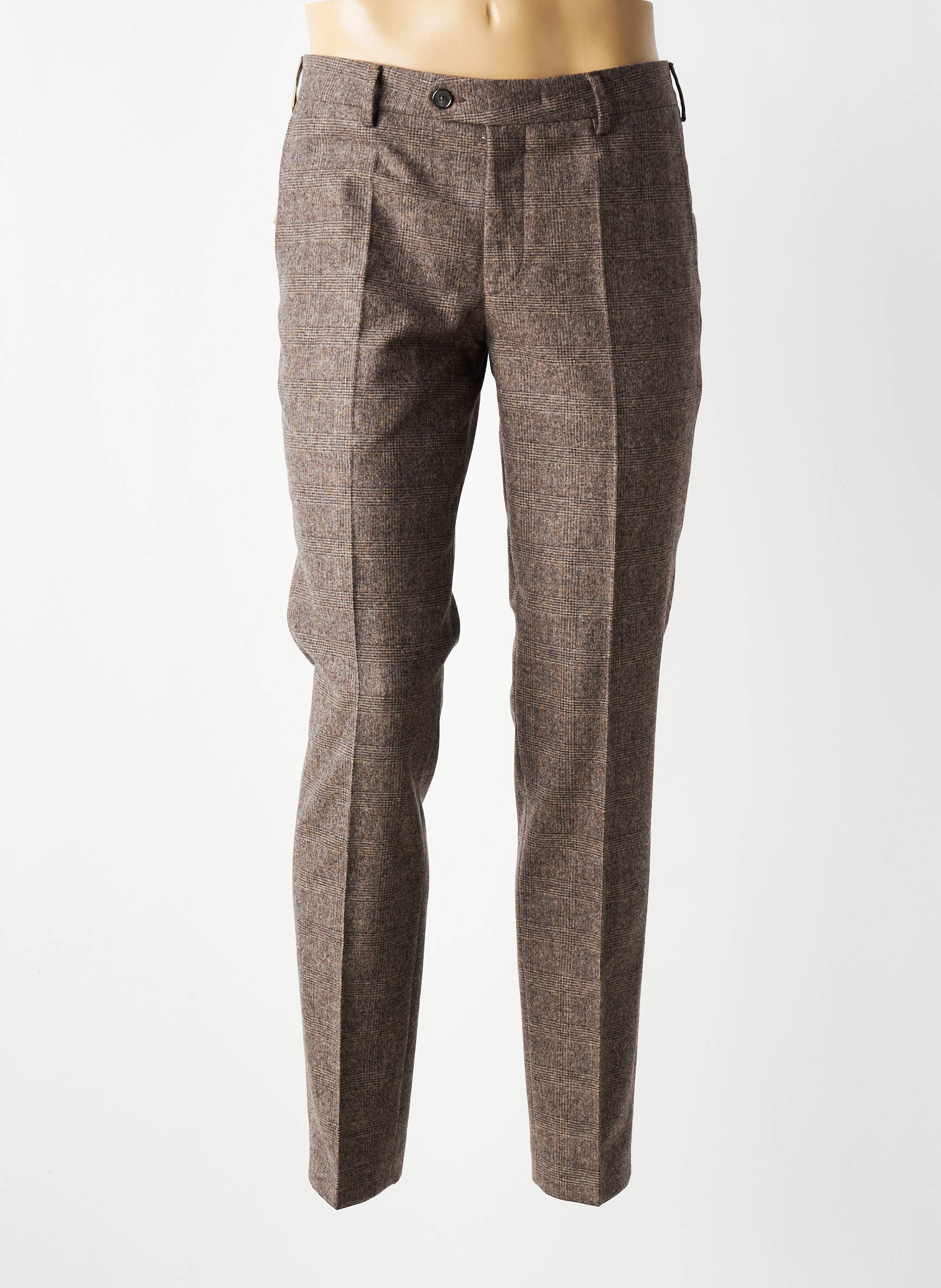 Pantalon chino imprimé imprimé prince de galle taille normale marron MMX homme