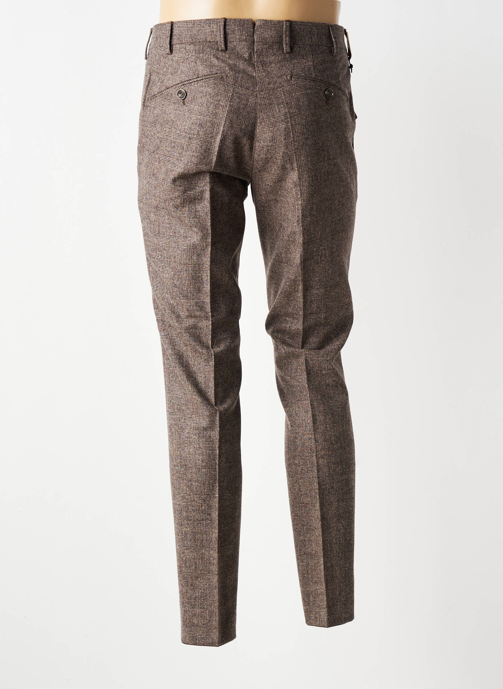 Pantalon chino imprimé imprimé prince de galle taille normale marron MMX homme