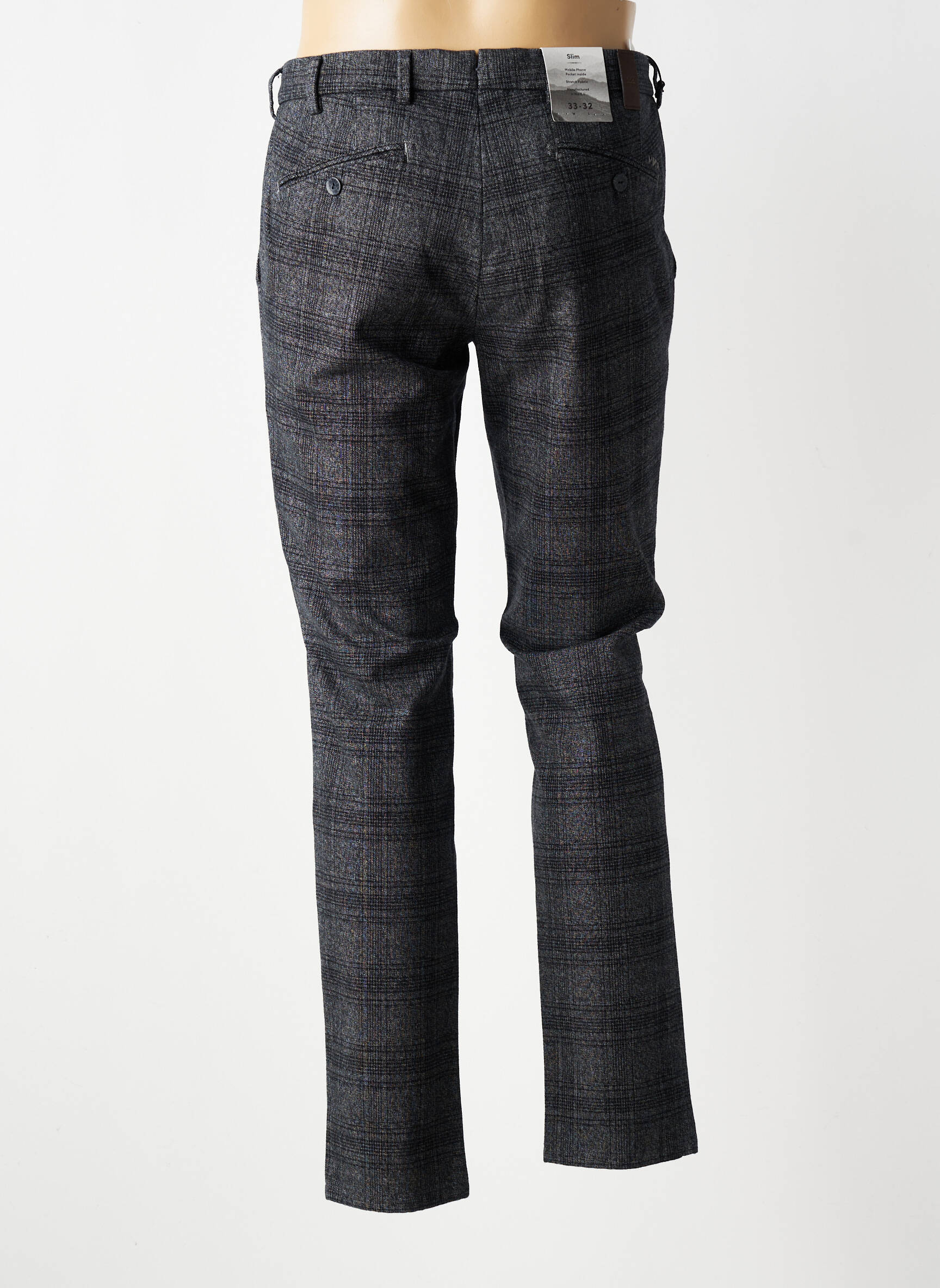 Pantalon chino imprimé imprimé prince de galle taille normale gris MMX homme