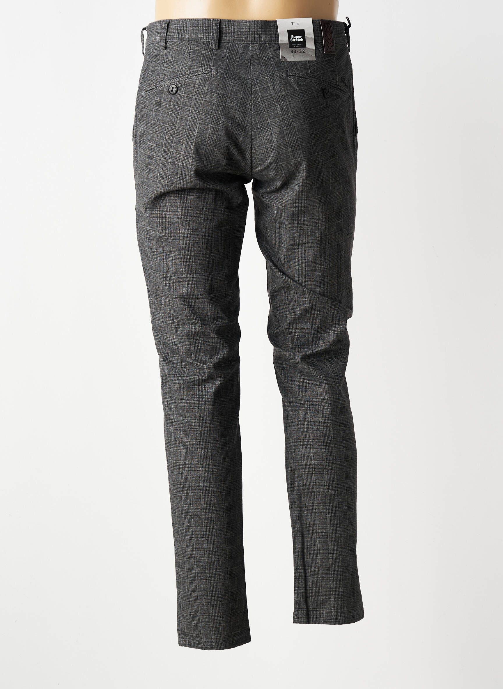 Pantalon chino tissage chiné taille normale gris MMX homme