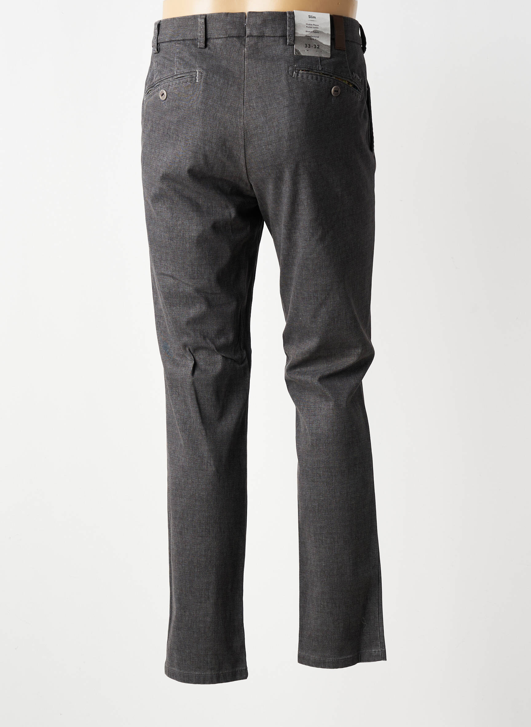 Pantalon chino tissage chiné taille normale gris MMX homme