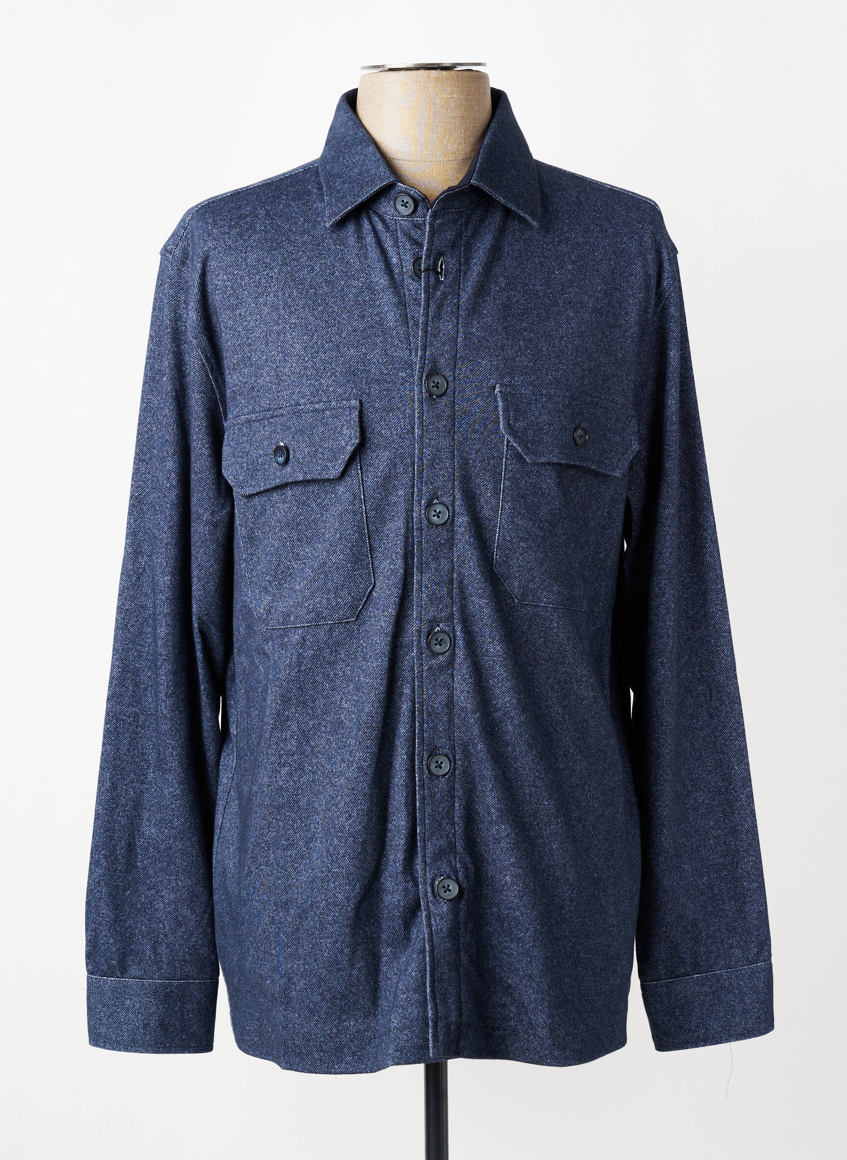 Chemise manches longues coupe cintrée bleu DESOTO homme