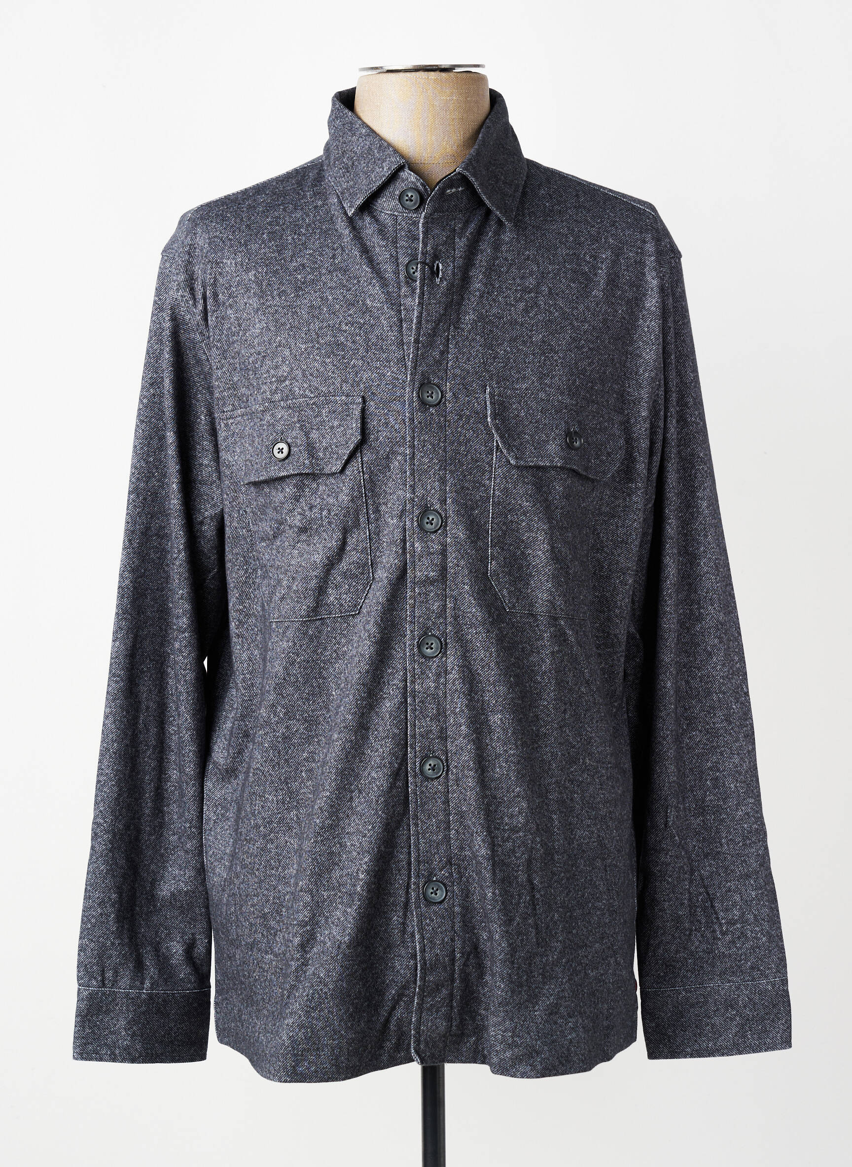Chemise manches longues coupe cintrée gris DESOTO homme