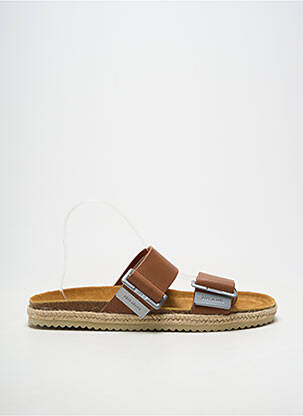 Mules/sabots matière lisse bout ouvert marron PEPE JEANS homme