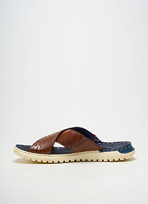 Mules/sabots matière lisse bout ouvert marron BUGATTI homme