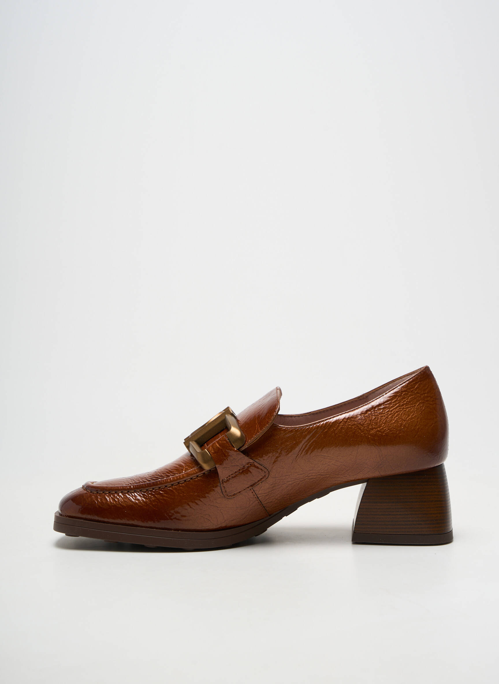 Mocassins carré talon de 4 à 6cm marron HISPANITAS femme
