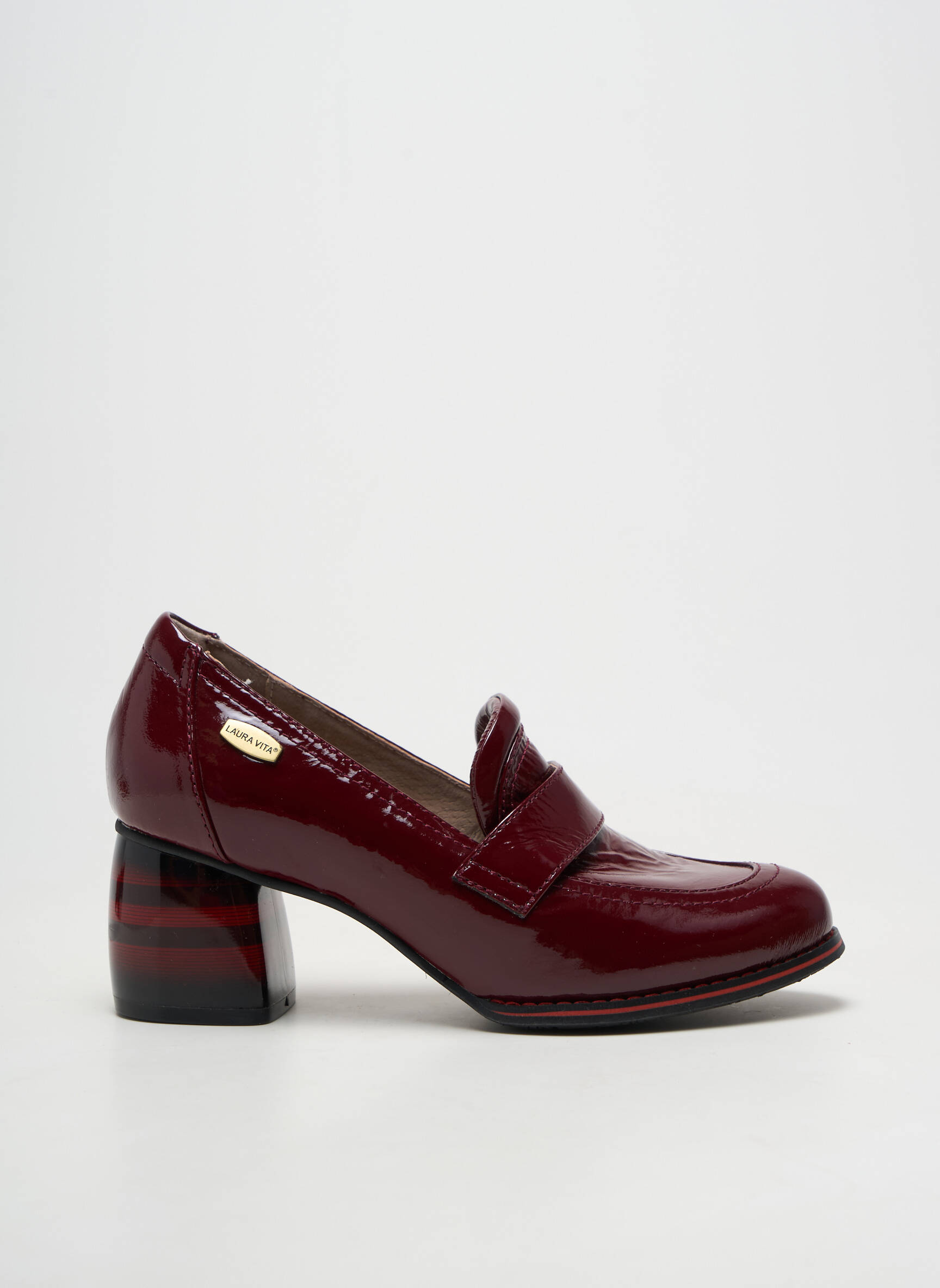 Mocassins carré talon de 4 à 6cm rouge LAURA VITA femme