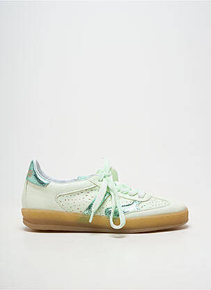 Baskets matière lisse talon plat jusqu'à 3cm vert MJUS femme