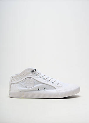Baskets fermeture zip et lacets bout rond blanc PEPE JEANS homme